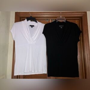 Inc International Concepts Tops Lot Black/White Short Sleeve Size Large V Neck